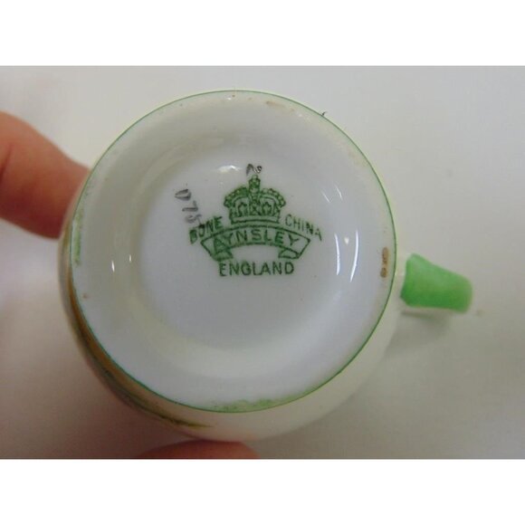 Antique Aynsley Art Deco Small Creamer & Sugar Bowl Set 1920's Janquil Daffodil - Picture 13 of 14